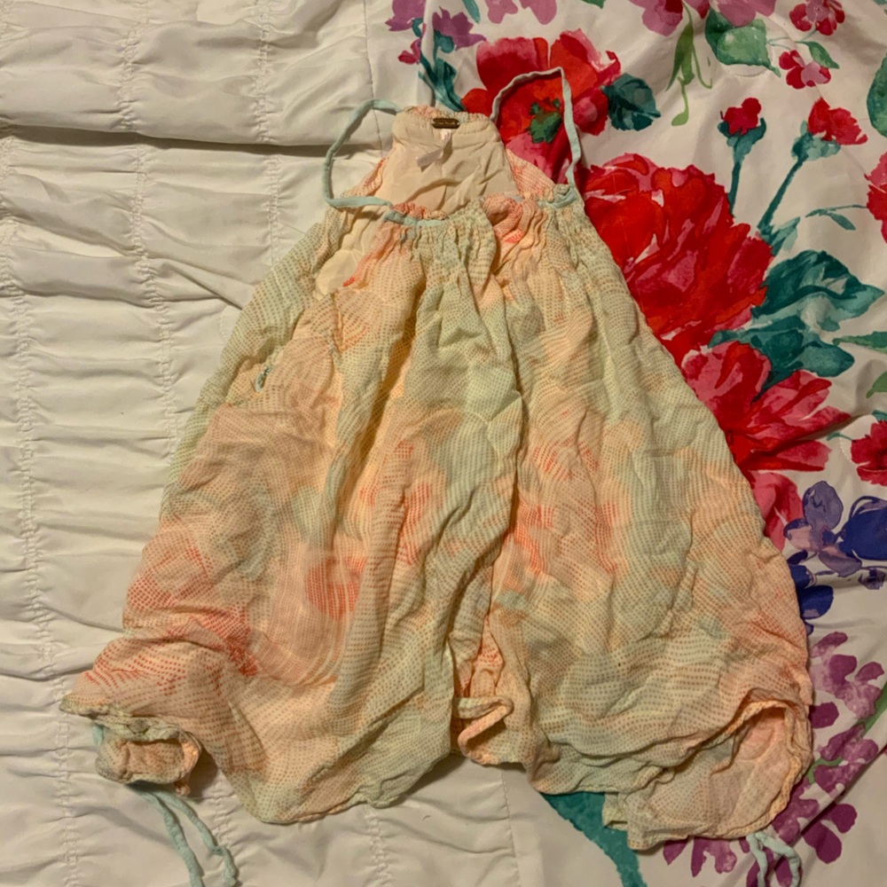 Free People High Neck Top with Lace Up Sides